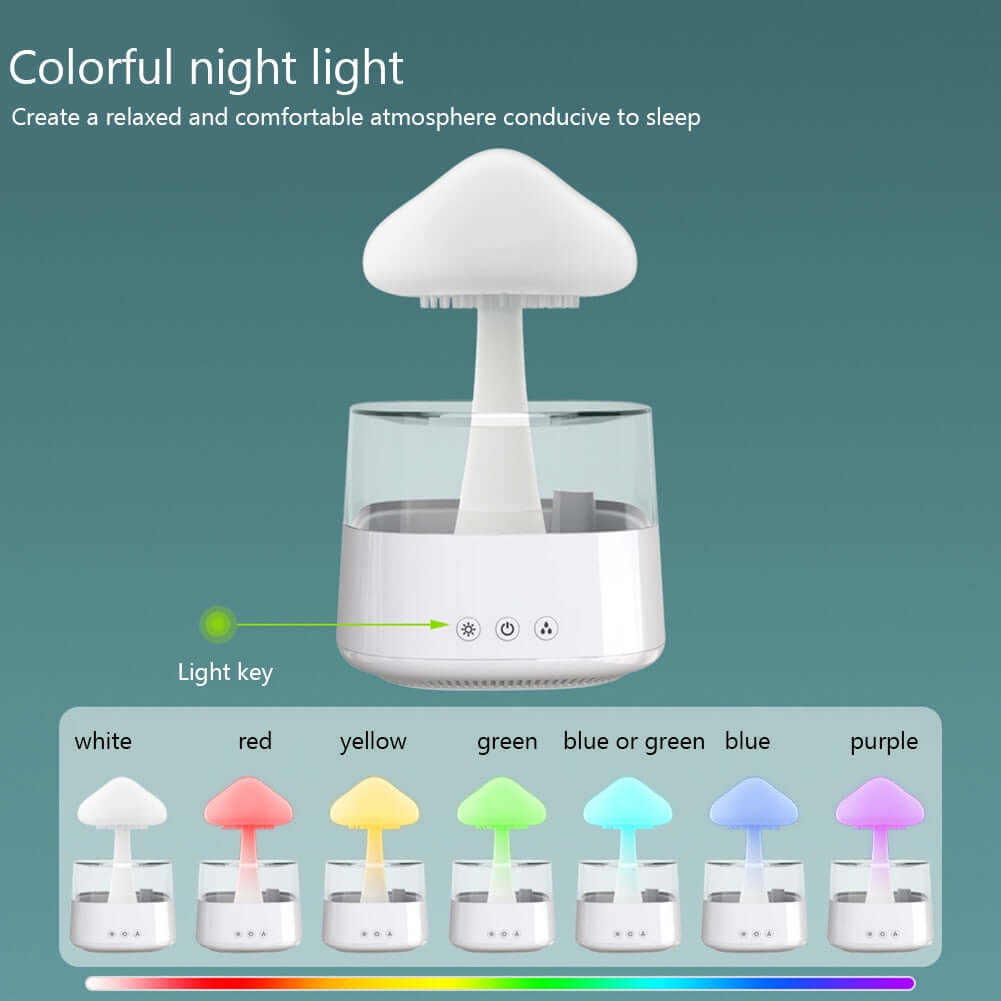 Mushroom Rain Air Humidifier Multicolor Aroma Diffuser