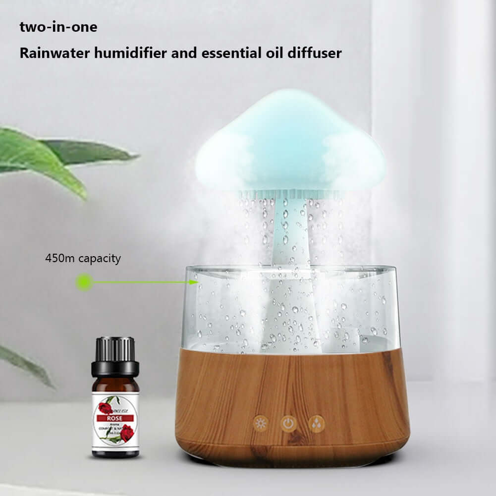 Mushroom Rain Air Humidifier Multicolor Aroma Diffuser
